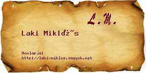 Laki Miklós névjegykártya